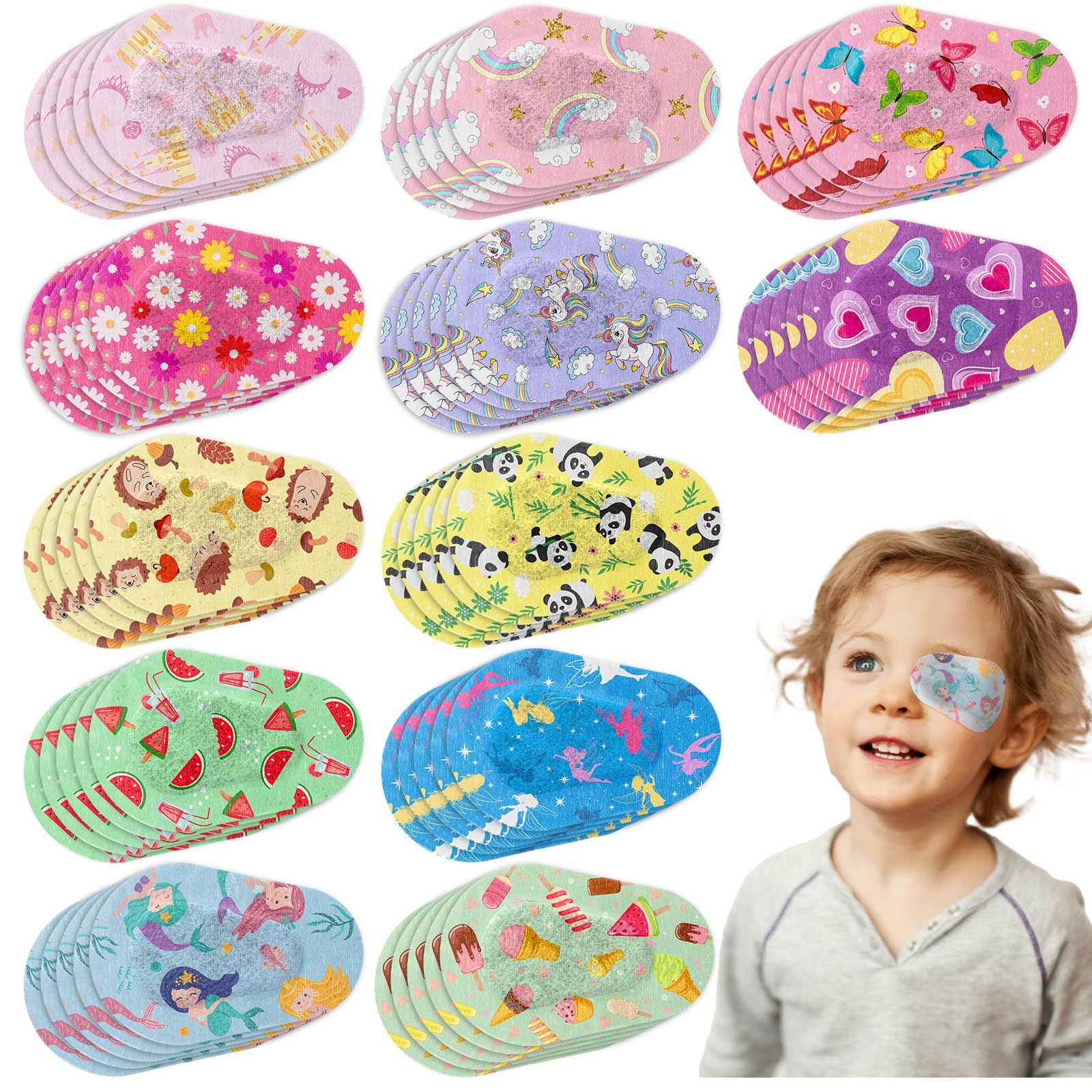 Panitay 60-piece kids eye patches package