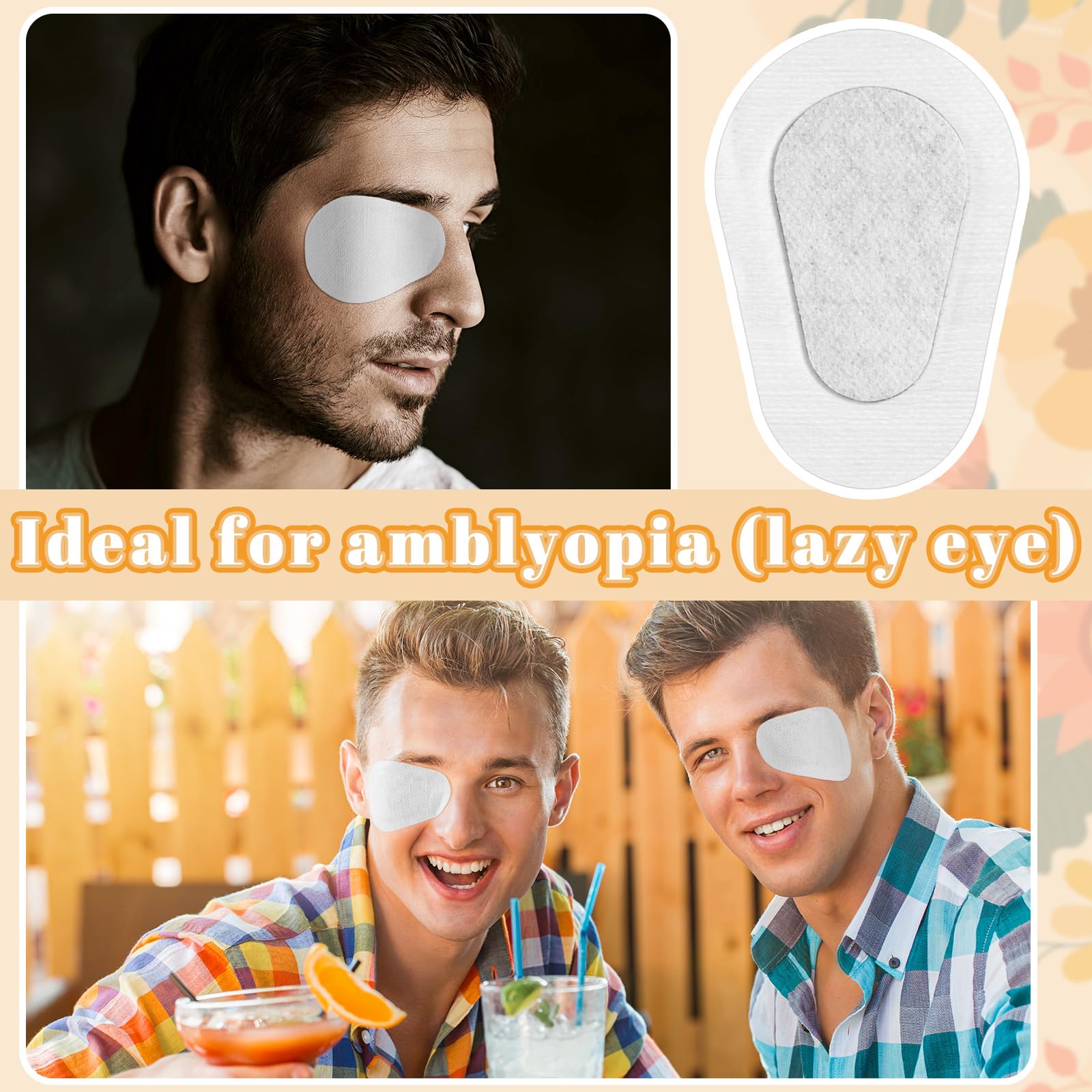 Pack of 40 latex-free adhesive eye patches for amblyopia