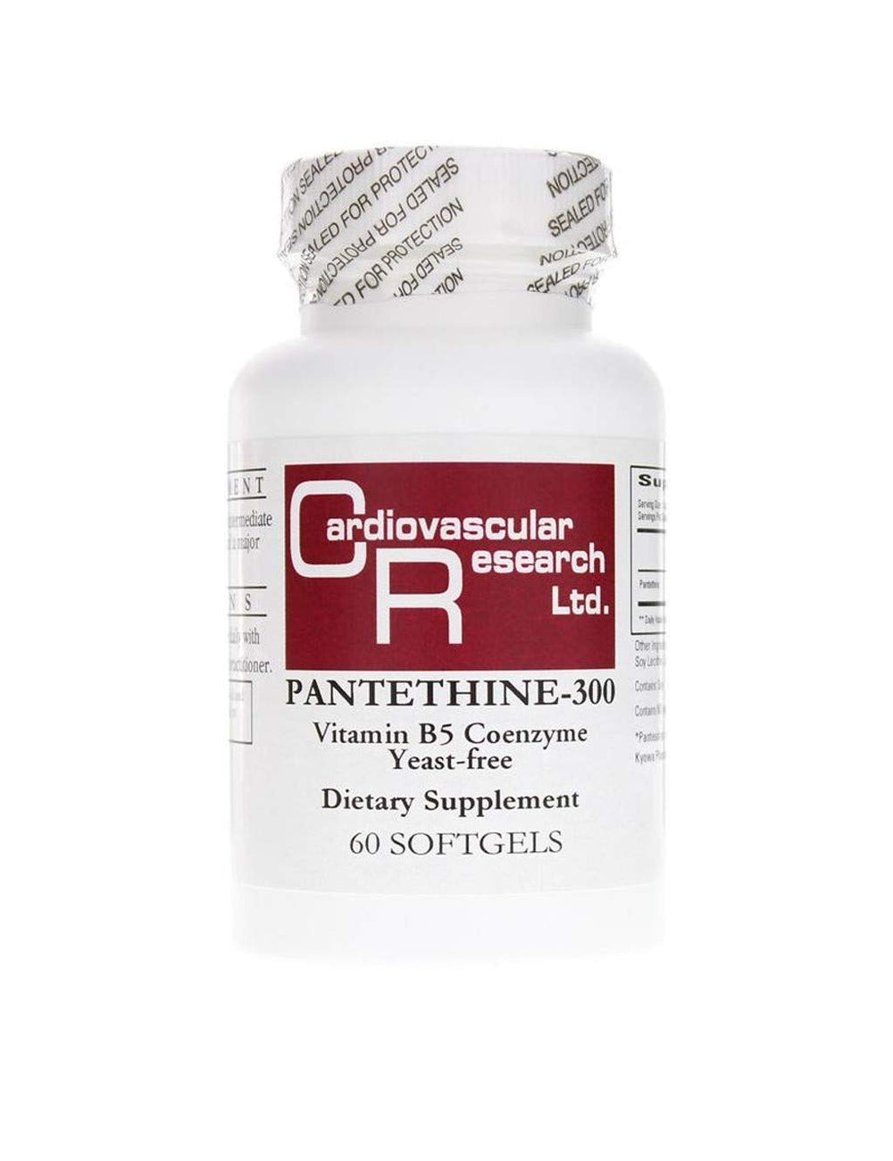 Pantethine-300 Vitamin B5 White Soft Gels bottle - 60 Count
