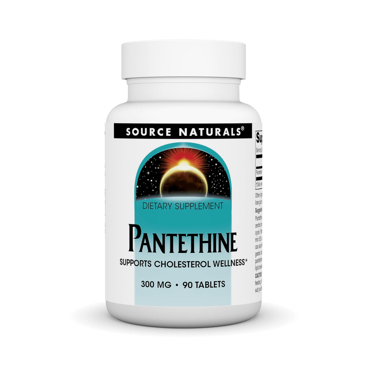 Source Naturals Pantethine 300mg bottle with 90 tablets