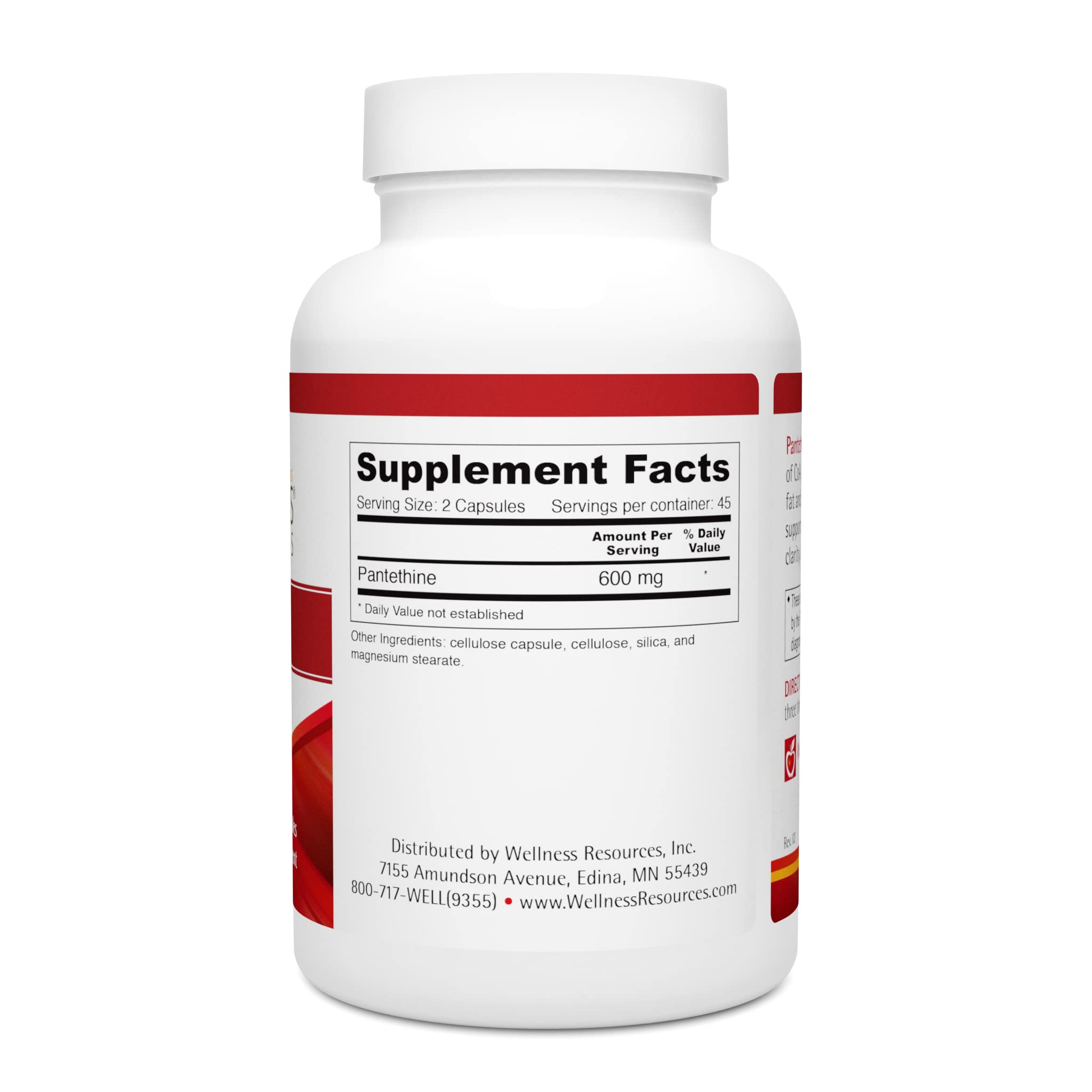 Pantethine capsules inside bottle