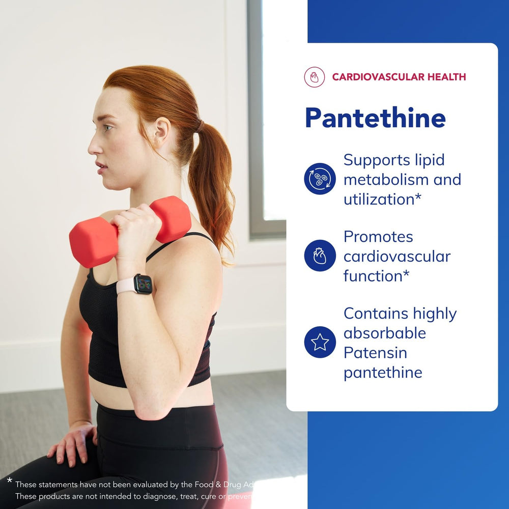 Close-up of Pantethine product label from Pure Encapsulations