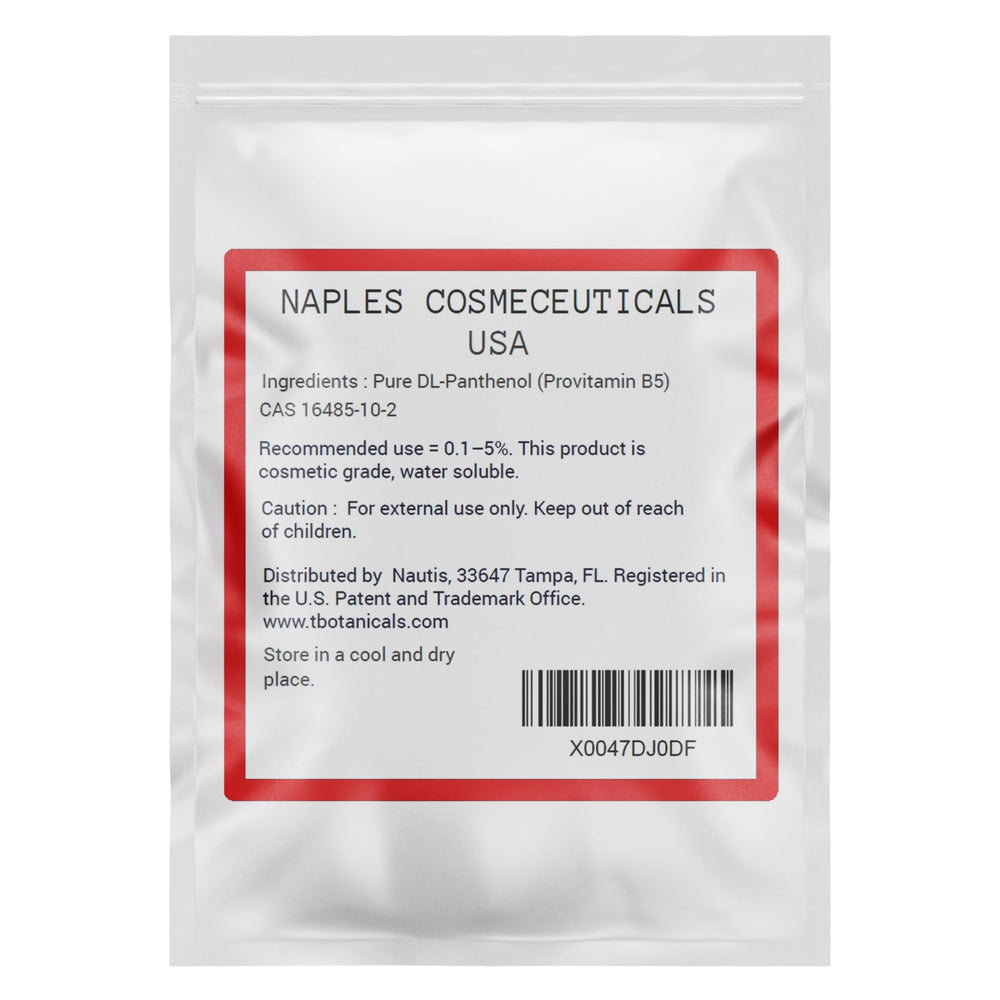 Label and ingredient panel for Panthenol powder