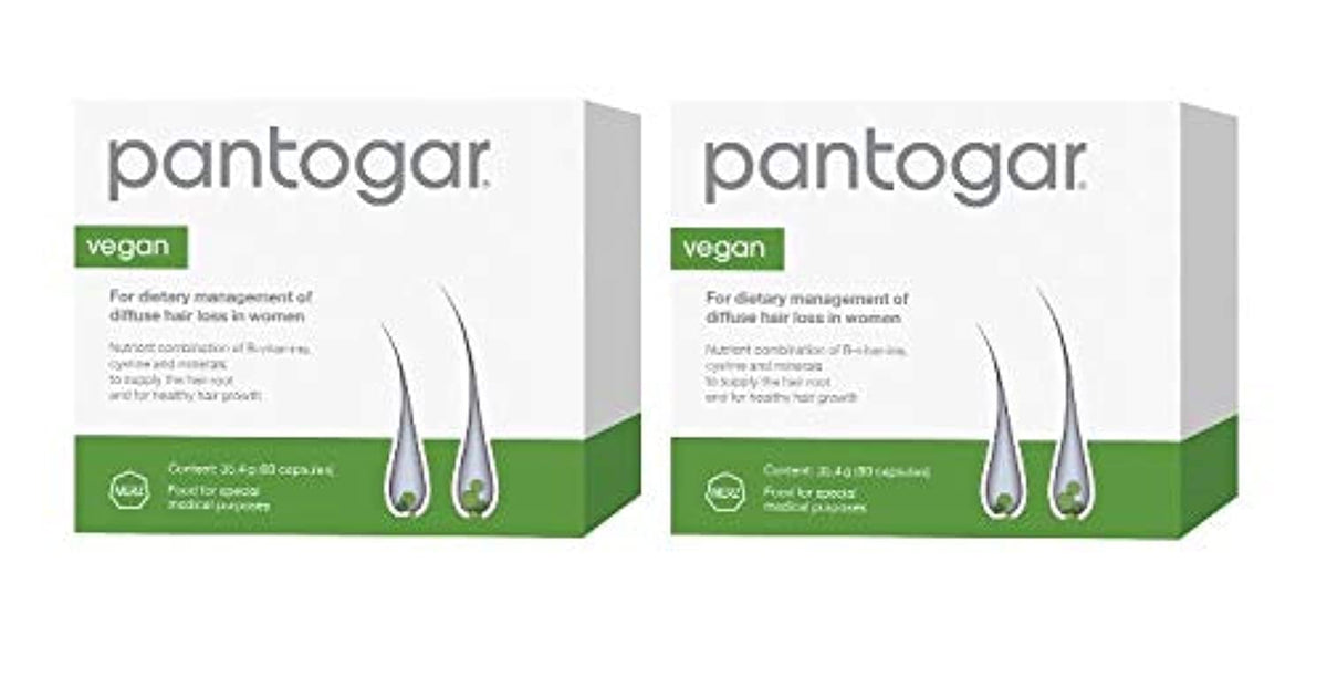 Pantogar two-box set containing 180 vegan clear capsules
