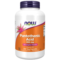 NOW Foods Pantothenic Acid 500 mg bottle label