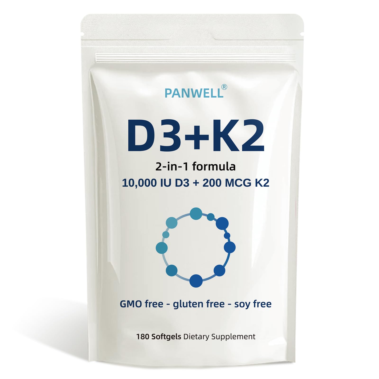 PANWELL Vitamin D3 K2 Softgels bottle label