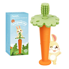 Papablic baby toothbrush teether with carrot silicone design