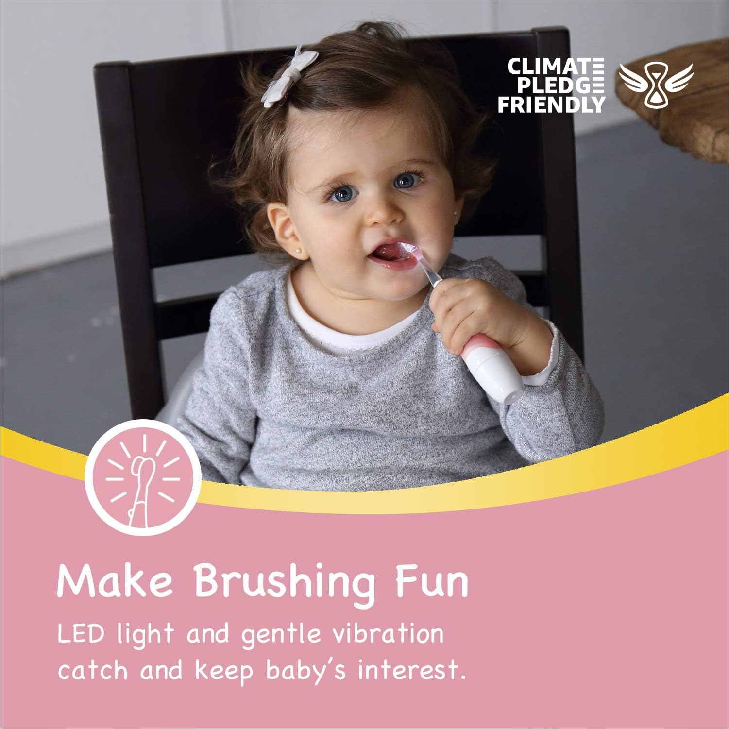 Playful carrot-shaped silicone baby toothbrush