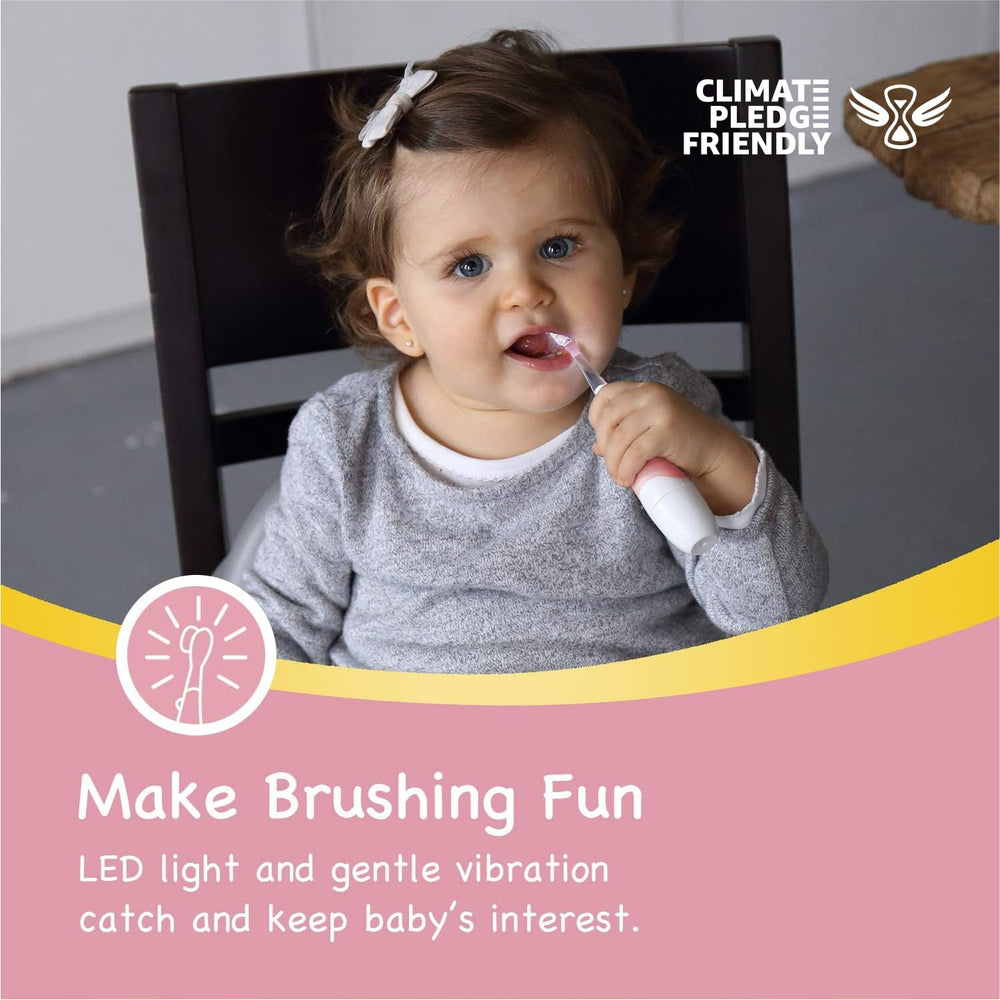 Playful carrot-shaped silicone baby toothbrush