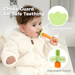 Papablic teether toothbrush with safe design and soft bristles
