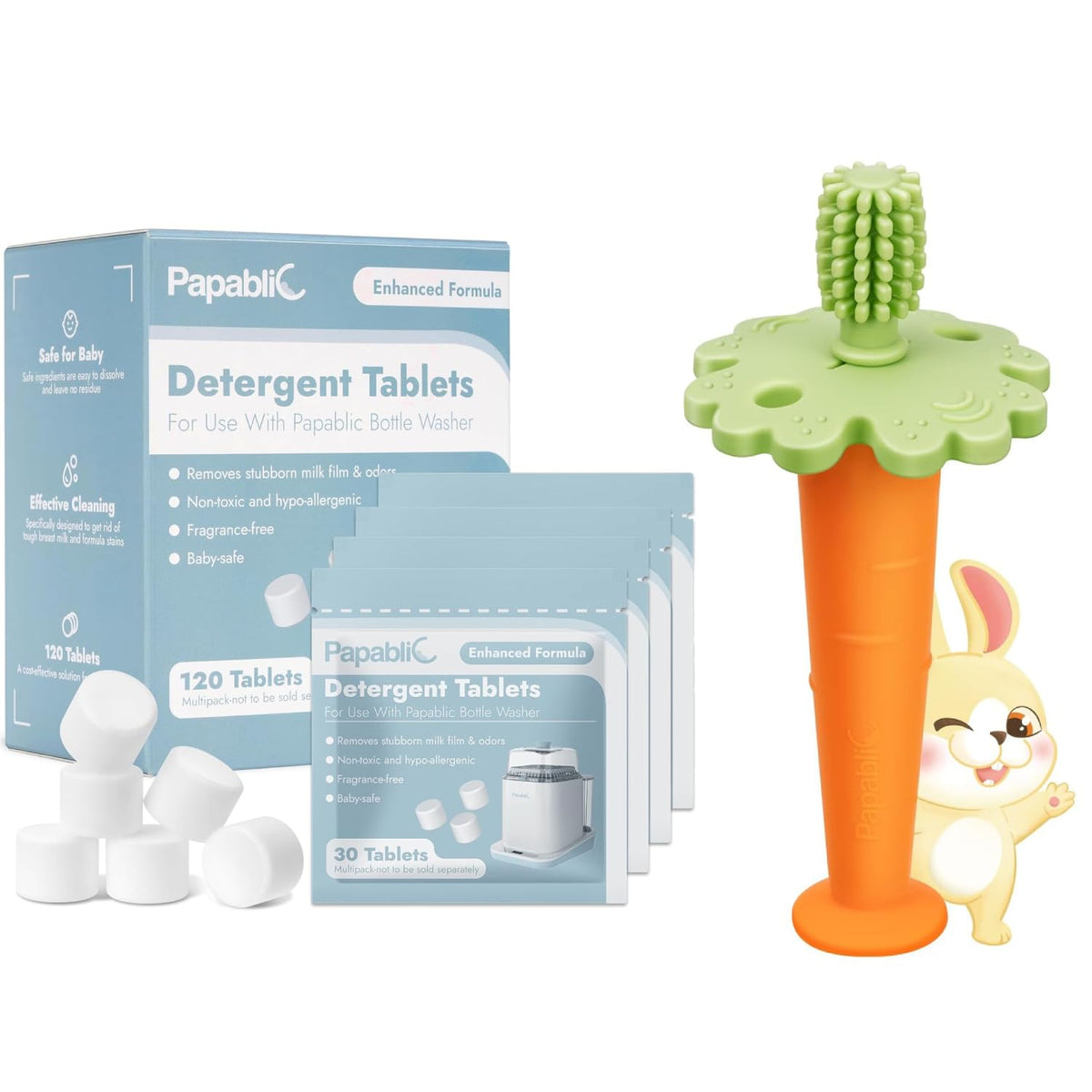 Papablic baby toothbrush teether for ages 6-12 months