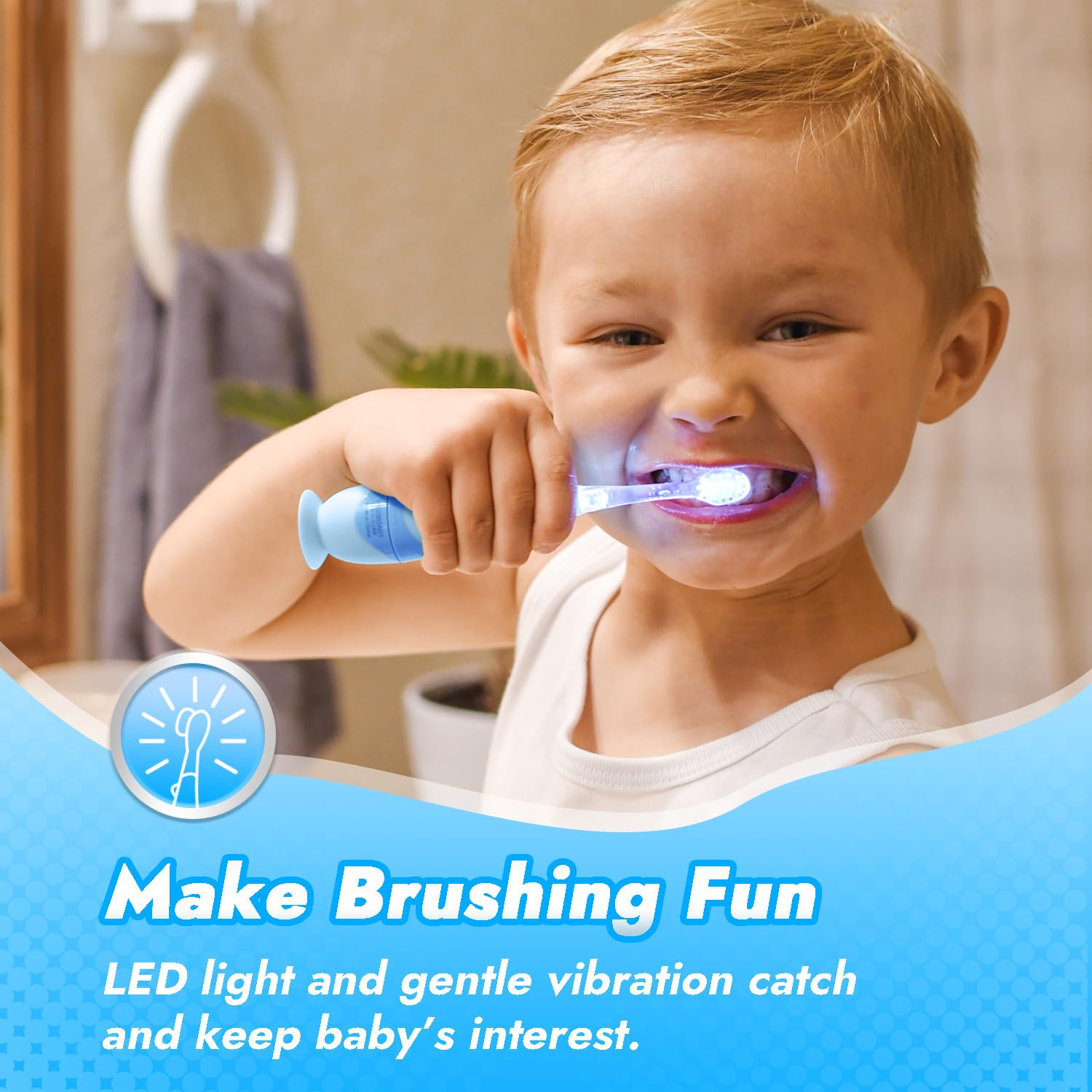 18,000 vibrations per minute on Papablic sonic electric toothbrush