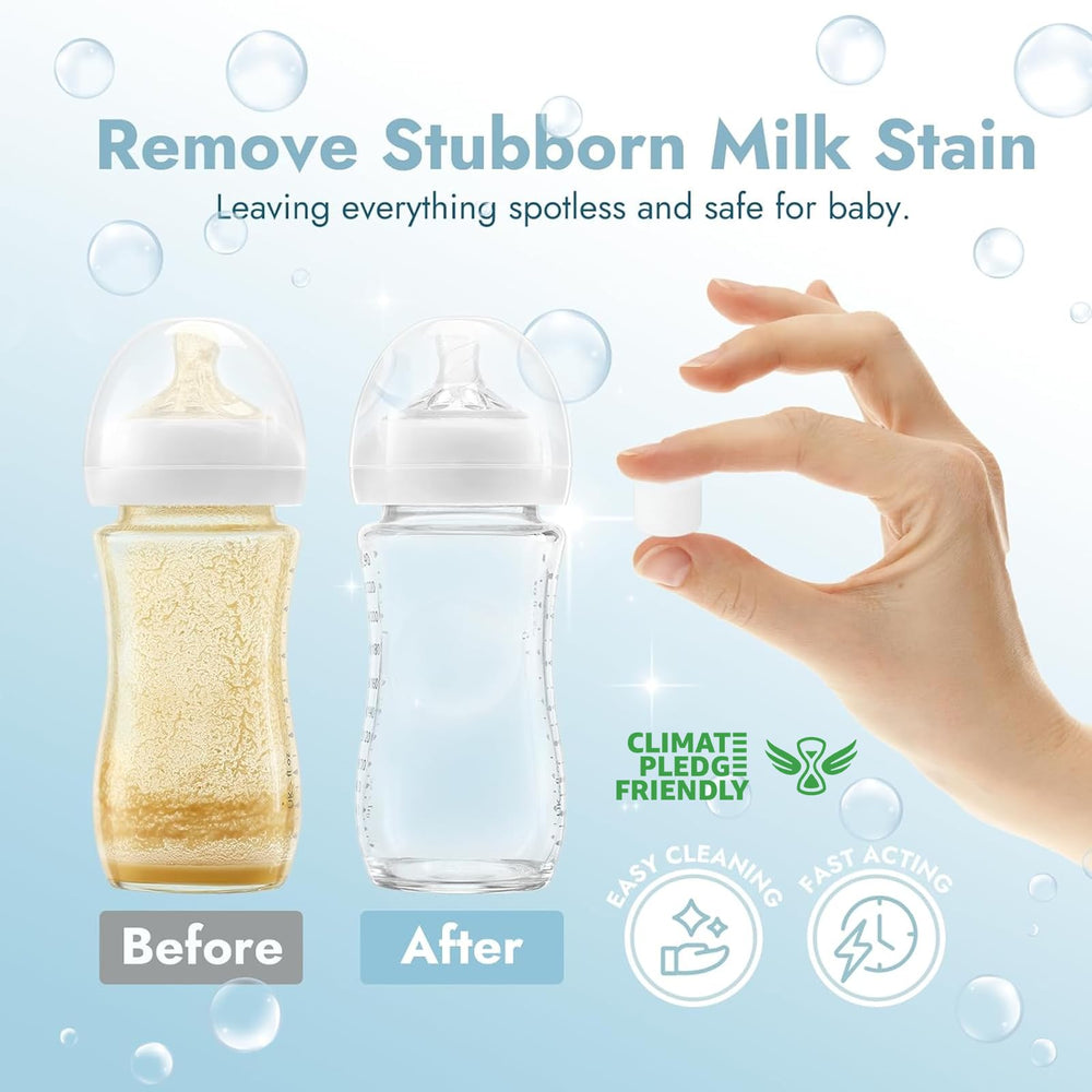 Using Papablic tablets to clean baby bottles