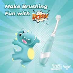 Debby toddler toothbrush showing two brush heads