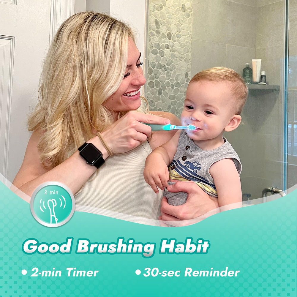 Jo toddler toothbrush showing LED timer