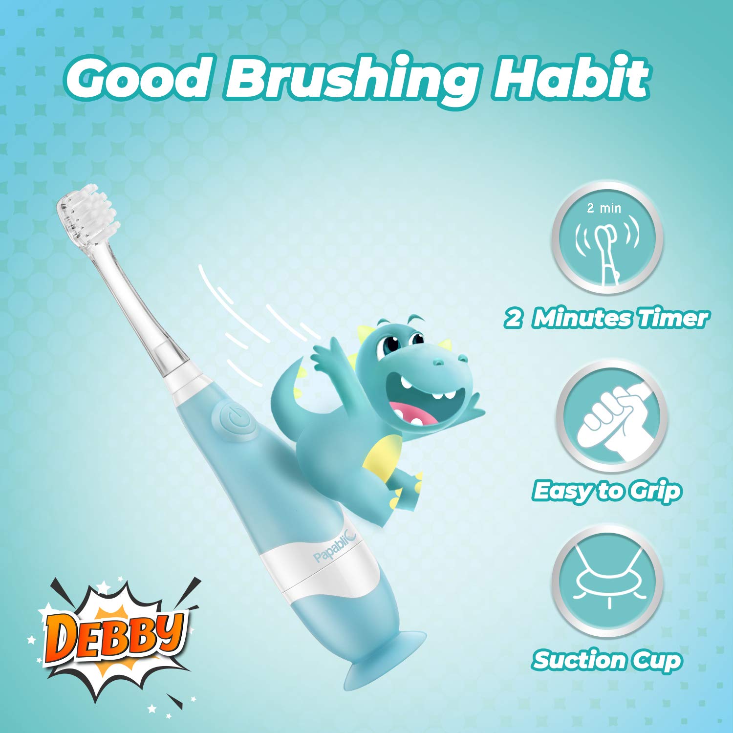 Pack includes batteries and extra brush heads
