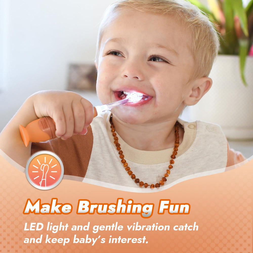 LED timer feature on Papablic toddler toothbrush