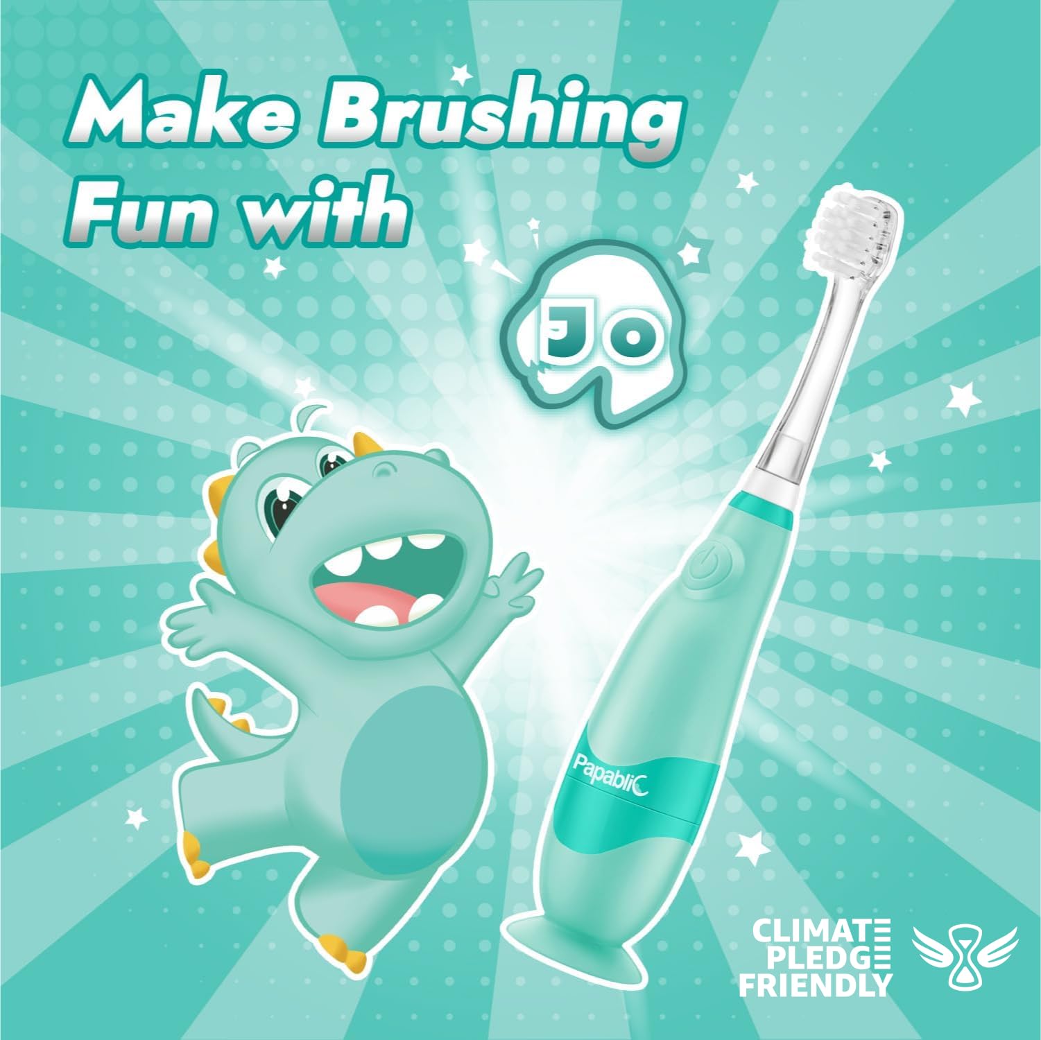 Dino cover accessory for Papablic toddler toothbrush set