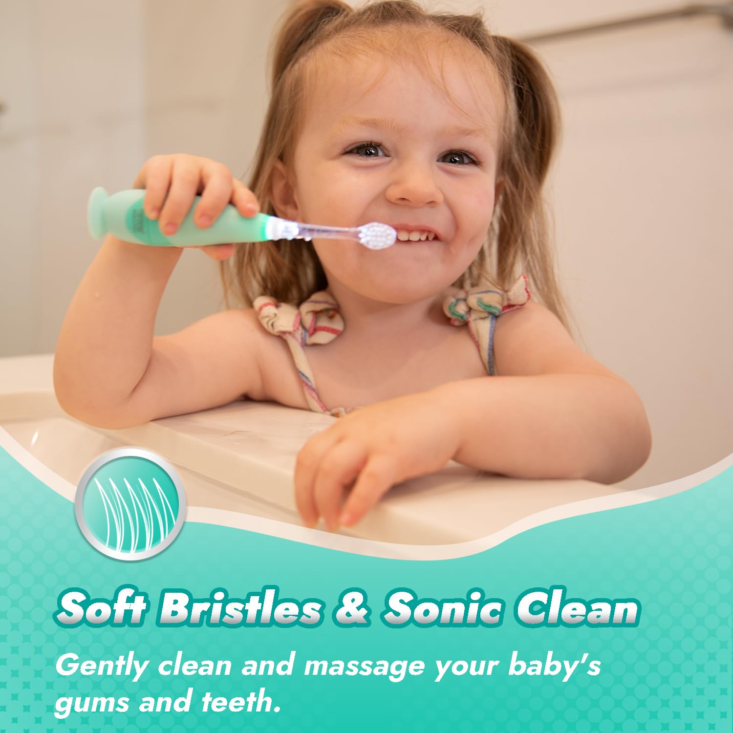Four replacement brush heads for Papablic toddler toothbrush