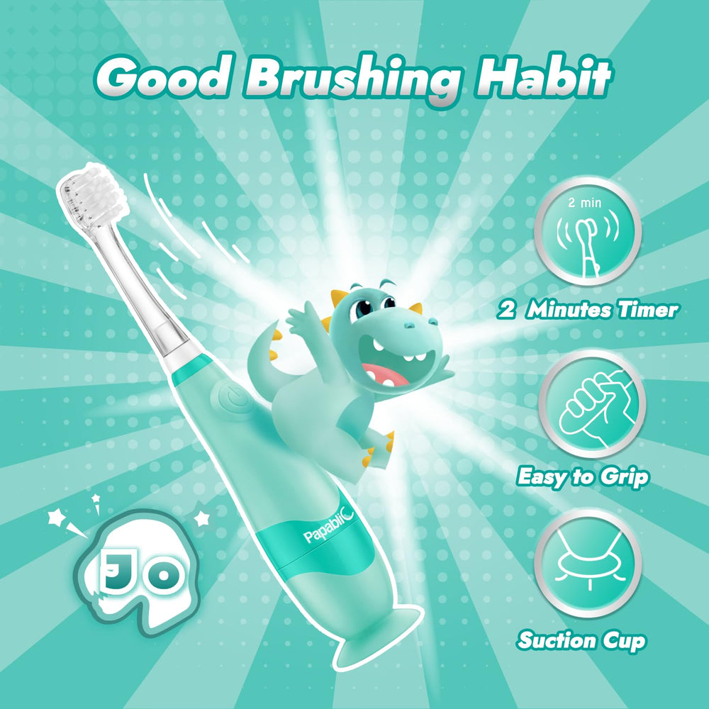 LED timer feature on Papablic toddler toothbrush