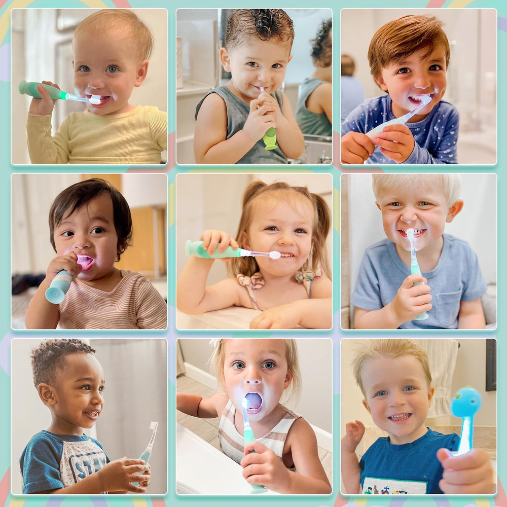 Papablic toddler toothbrush showing 18,000 vibrations per minute
