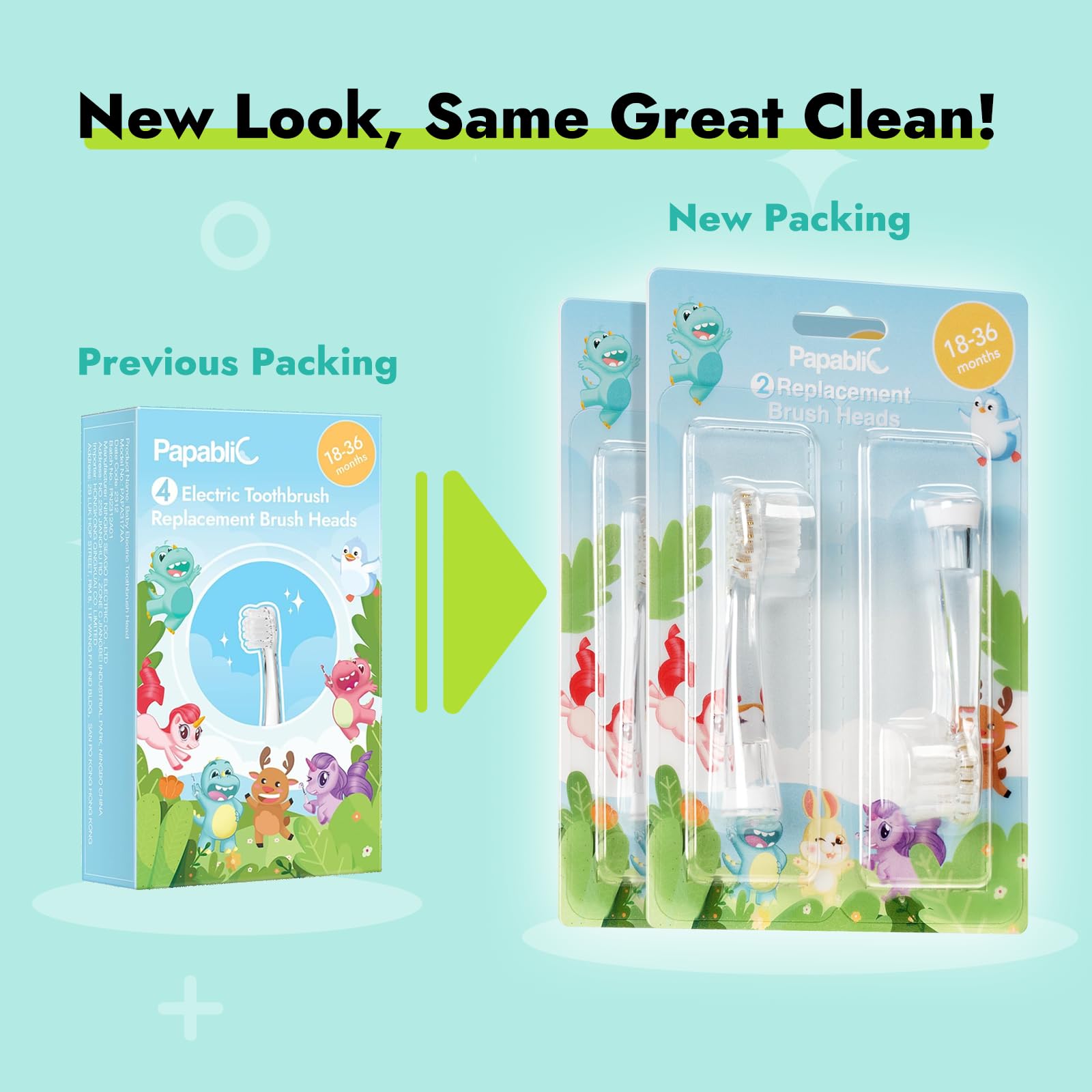 Papablic Toddler Sonic Toothbrush Set back view
