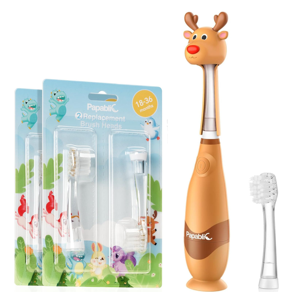 Papablic Toddler Sonic Toothbrush Set front view