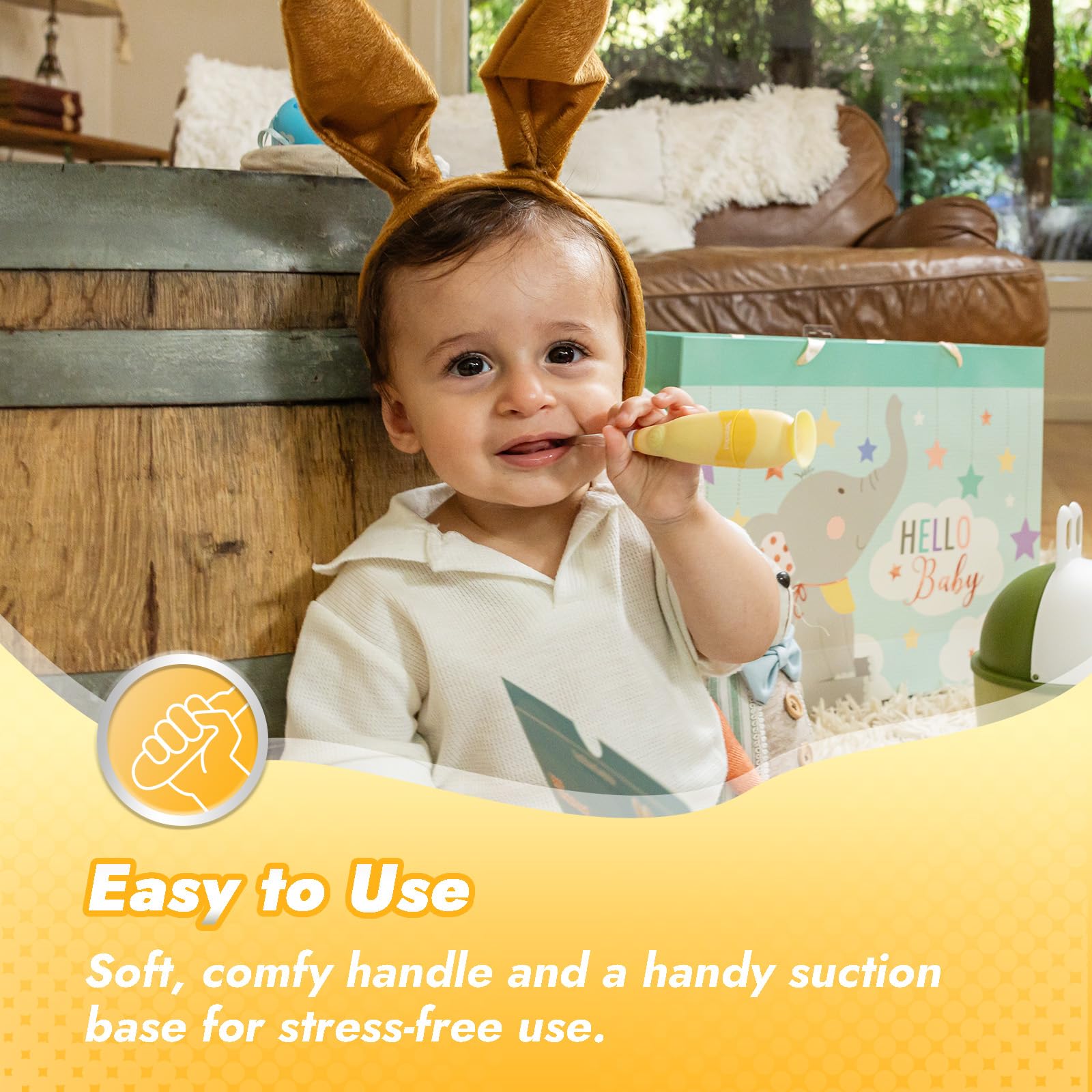 Battery included for Papablic Bunny toothbrush