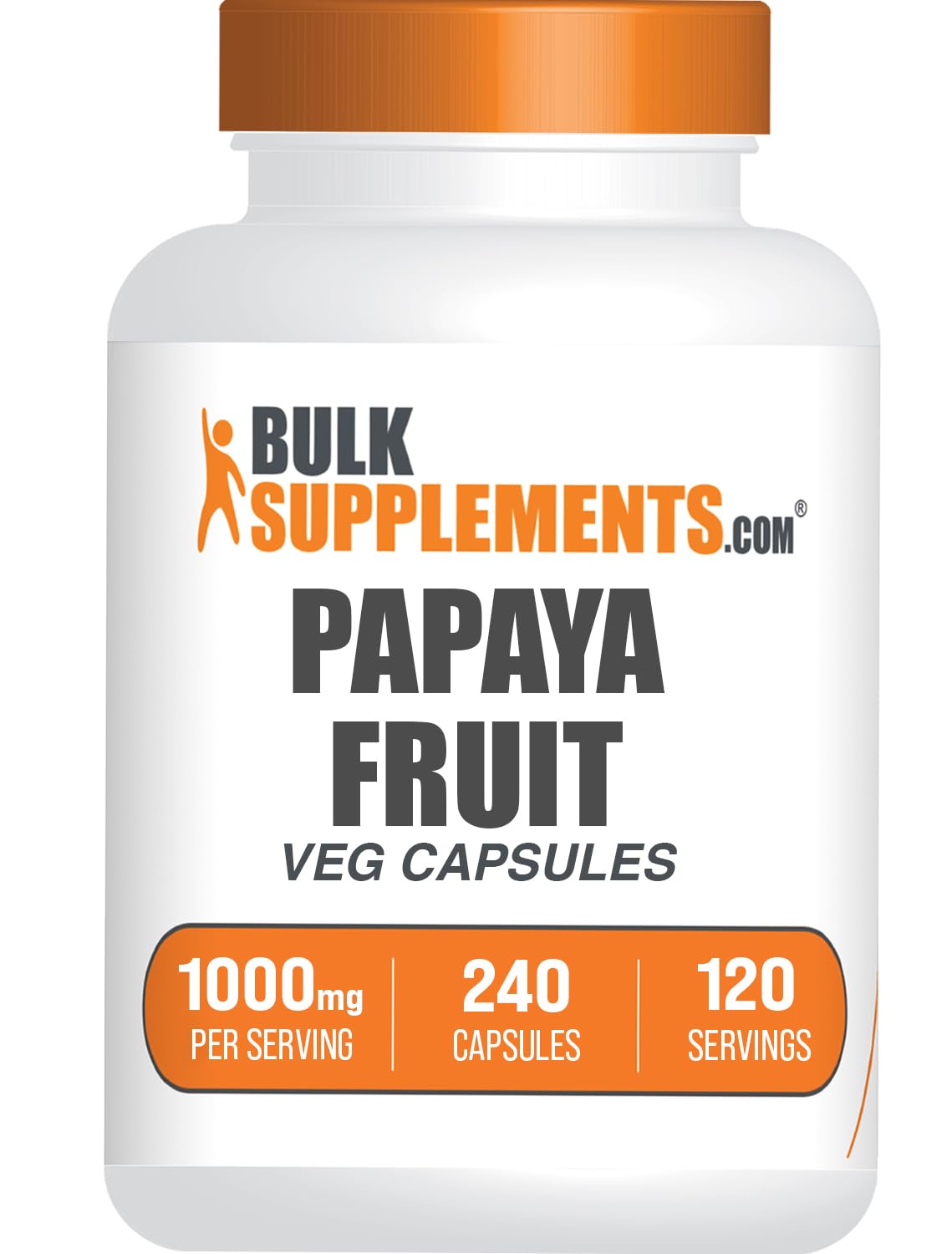 Papaya Fruit Extract Capsules bottle close-up