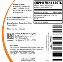 Papaya Fruit Extract Capsules label and bottle