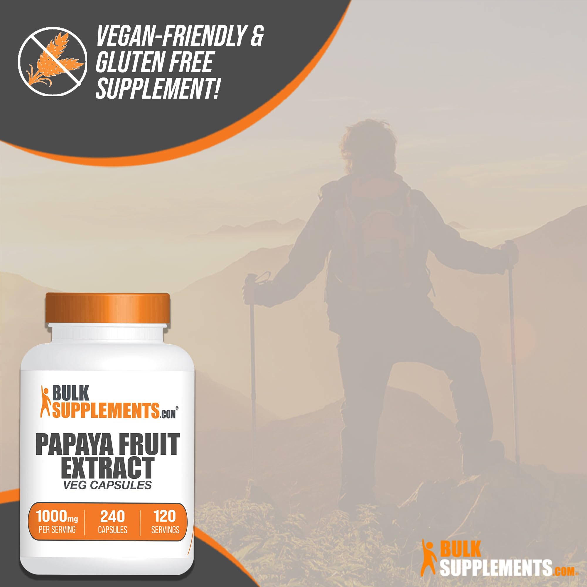 BulkSupplements Papaya Fruit Extract packaging and capsules