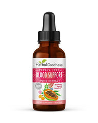 Papaya Leaf Blood Support Supplement bottle label – 1oz