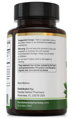 Close-up of Papaya Leaf Extract capsules showing 10:1 concentrate