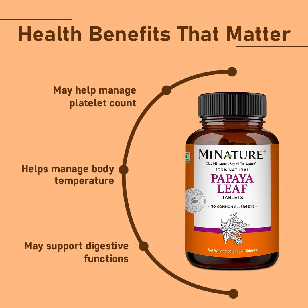 Vegan Papaya Leaf Tablets label
