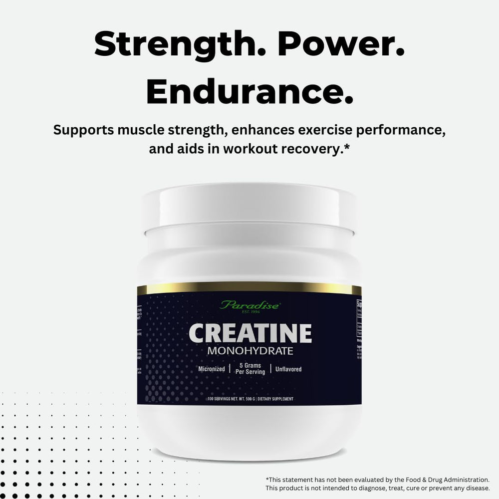 Paradise Creatine Monohydrate Powder 500 g back view