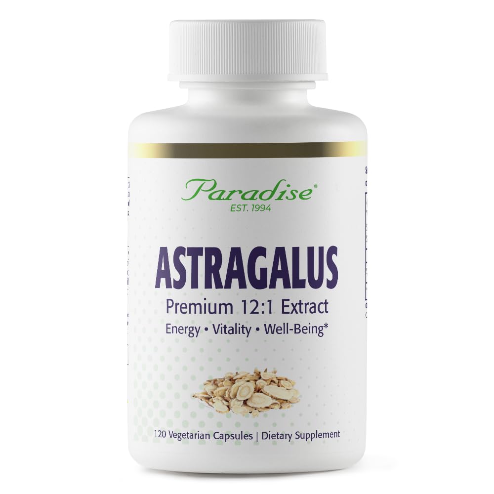 Paradise Herbs Astragalus Extract Vegetarian Capsules bottle