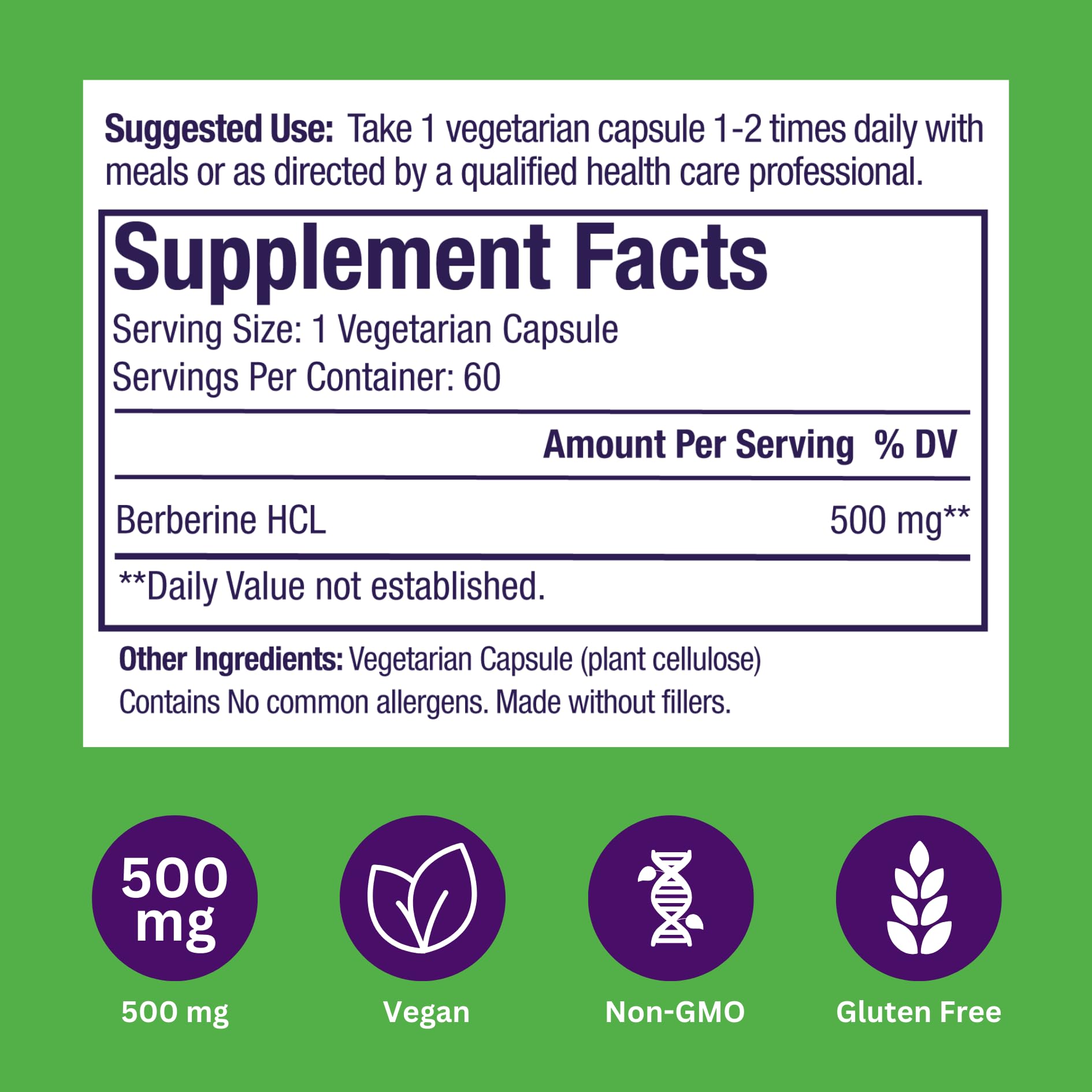 Berberine supplement concept and formulation