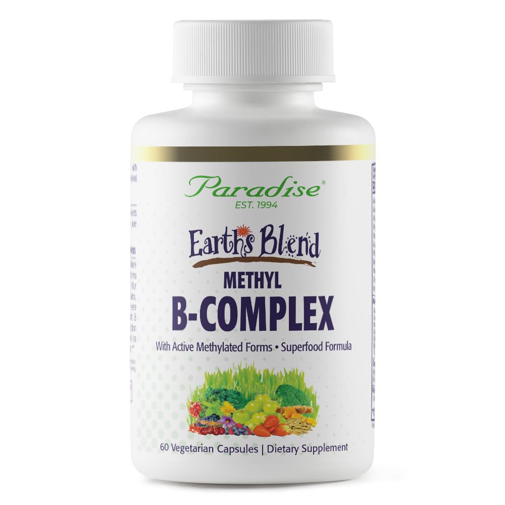 Paradise Herbs Earth's Blend B-Complex bottle label