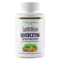 Paradise Herbs Earth's Blend Quercetin bottle label highlighting immunity