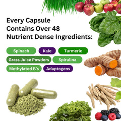 Product packaging shot of Earth's Blend women's multivitamin 30 capsules