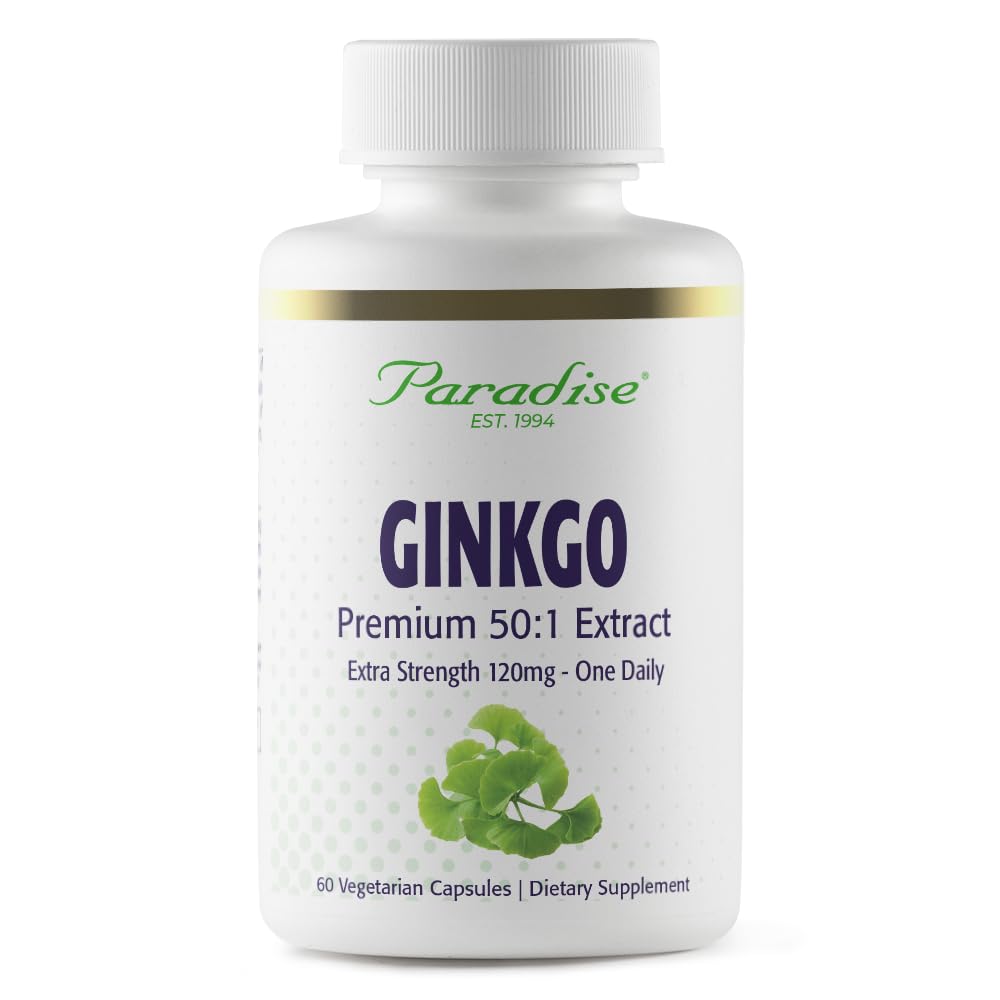 Paradise Herbs Ginkgo Biloba Extract bottle and packaging
