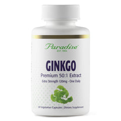 Paradise Herbs Ginkgo Biloba Extract bottle and packaging