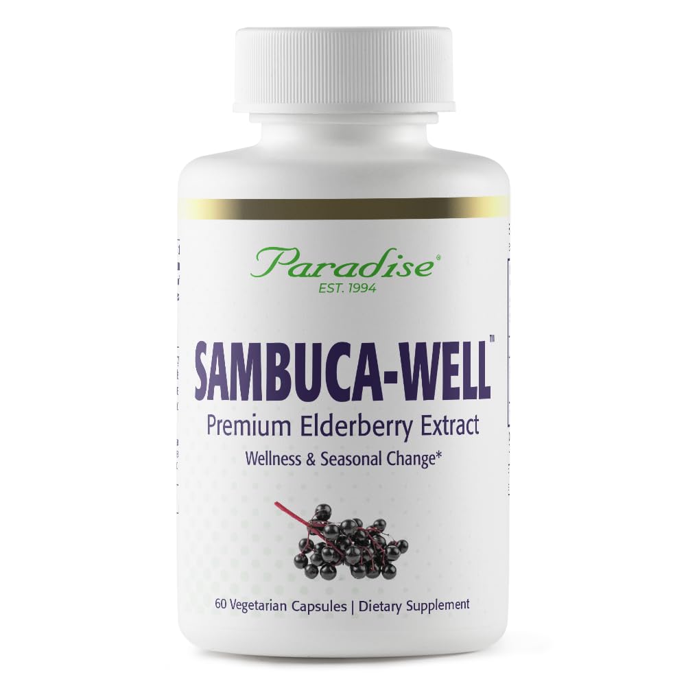 Paradise Herbs Sambuca-Well European elderberry 50:1 extract capsules label image