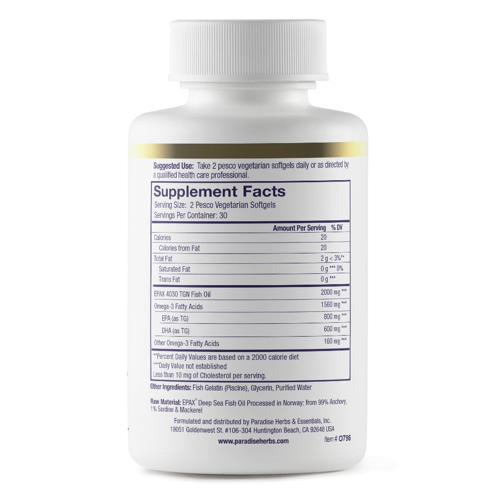 Gluten-free, non-GMO, vegan-friendly label on Omega-Sure packaging