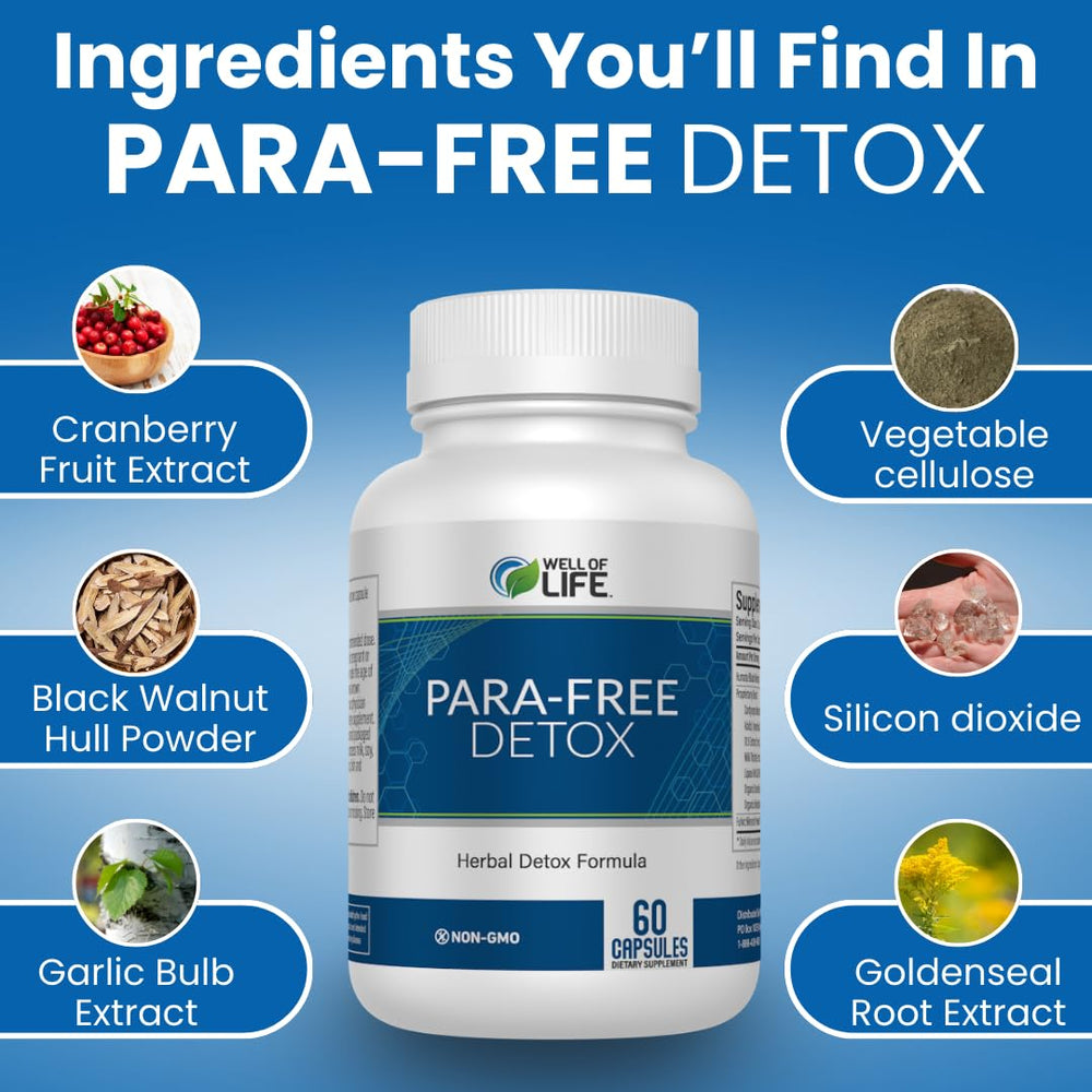 Para-Free Detox ingredients blend in a bowl signaling a holistic wellness ritual