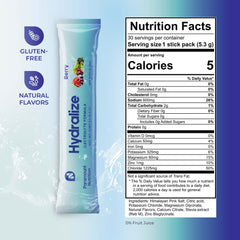 Berry flavored electrolyte powder being poured into water