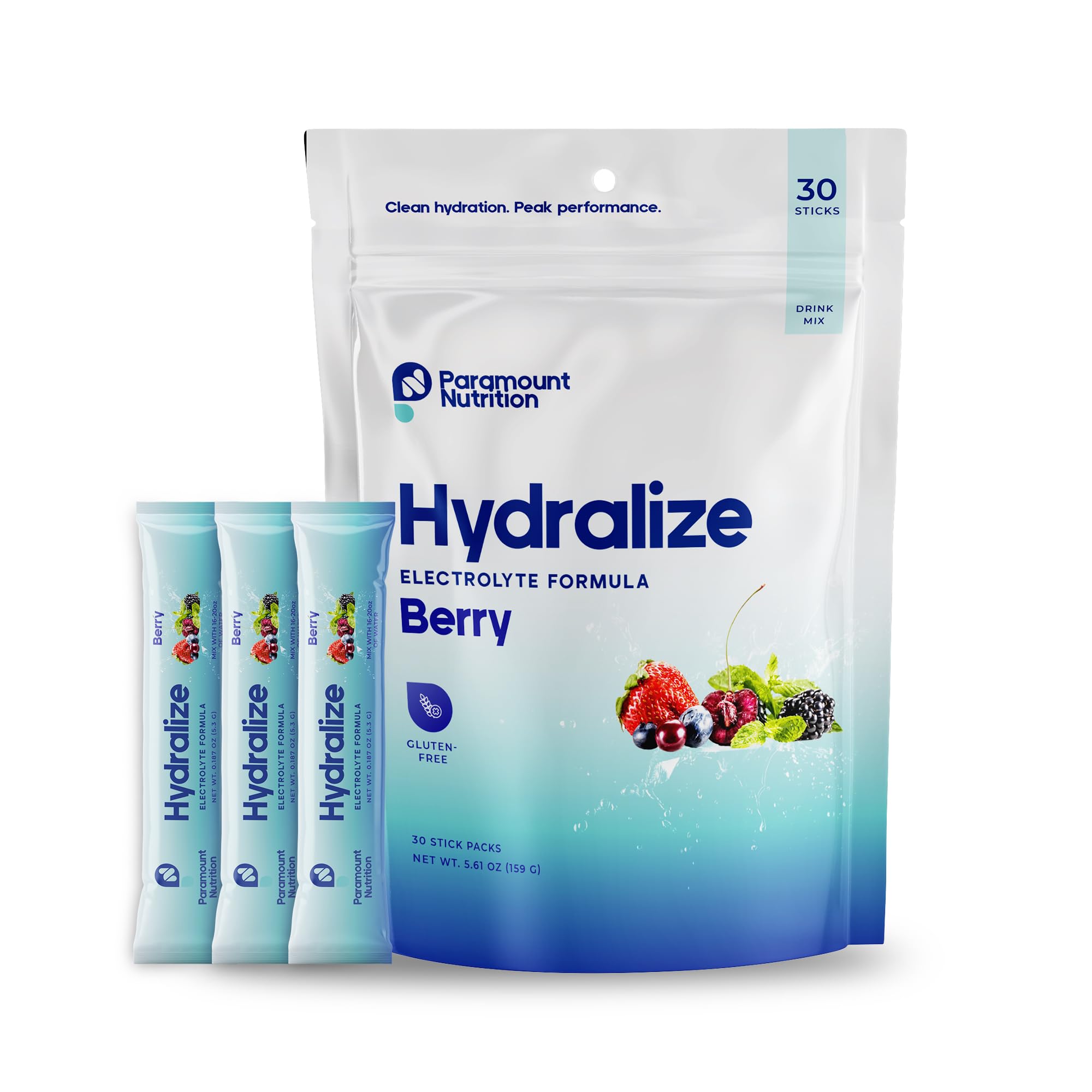 Paramount Nutrition Hydralize Berry electrolyte powder sticks – 30-pack box