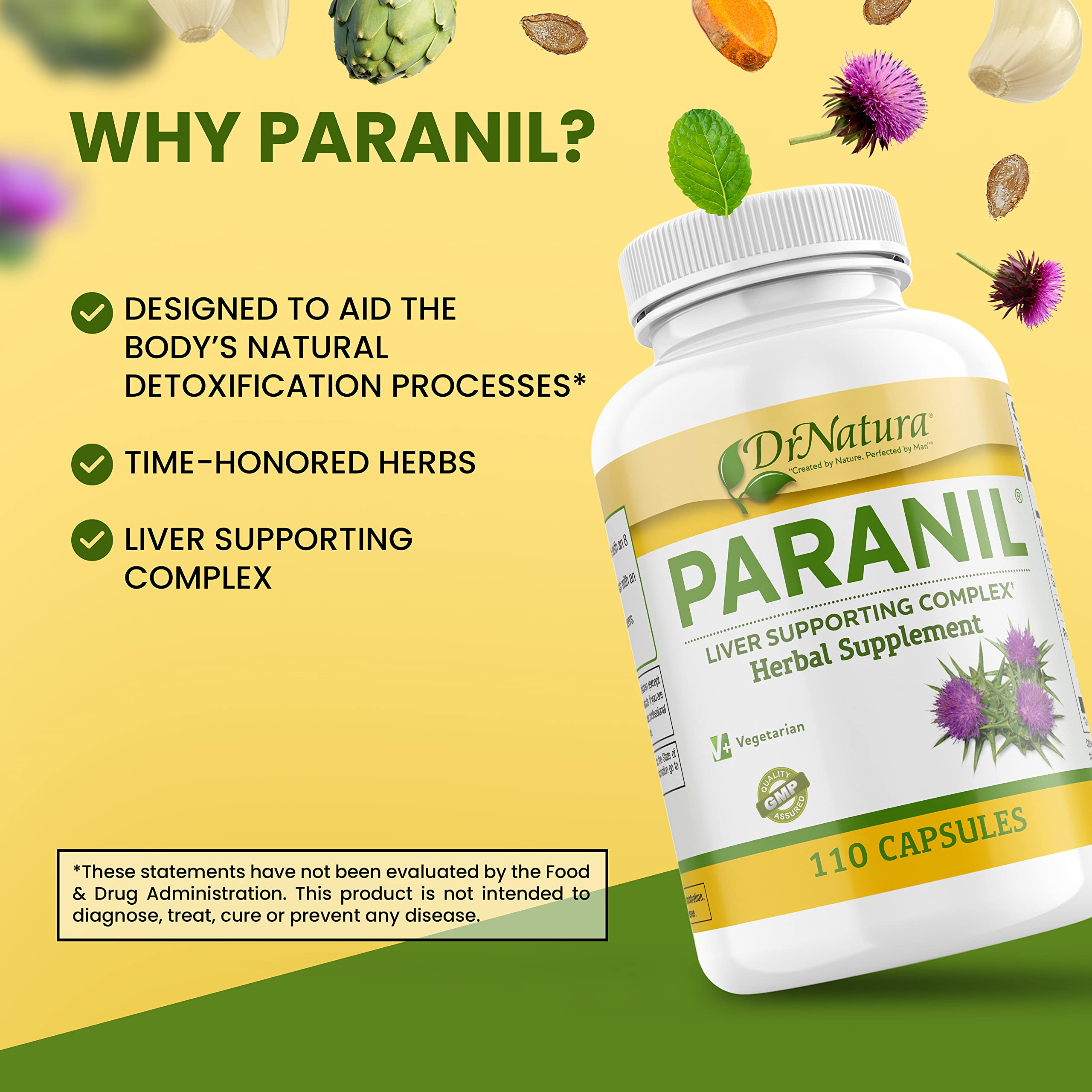 Milk thistle and other herbs used in the Paranil formula