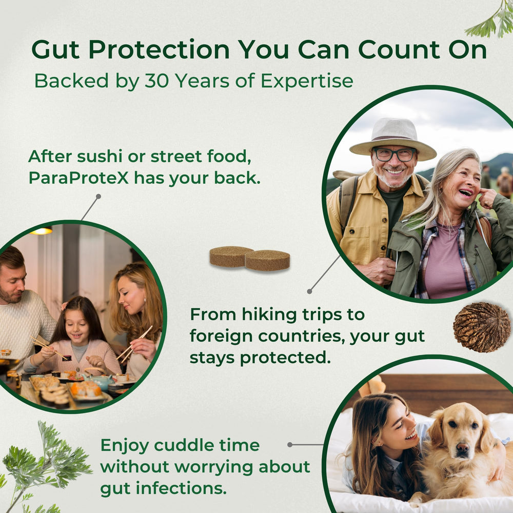 ParaProteX glass bottle on counter conveys premium quality packaging.