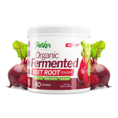 Front view of Parker Naturals Organic Fermented Beet Root Powder 9.52 oz
